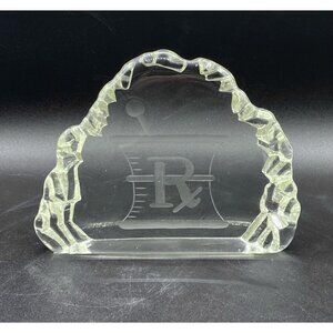 Pharmacist Rx Art Glass Iceberg Display Award Wendell August Forge